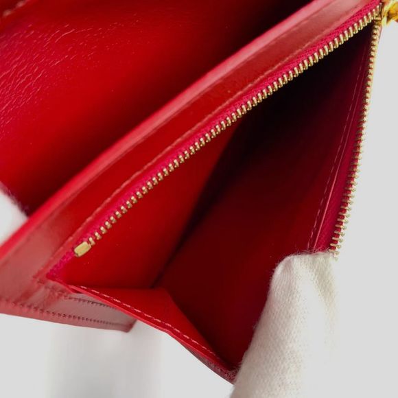 Celine Medium Strap Wallet Leather Red Gold - Picture 9 of 14